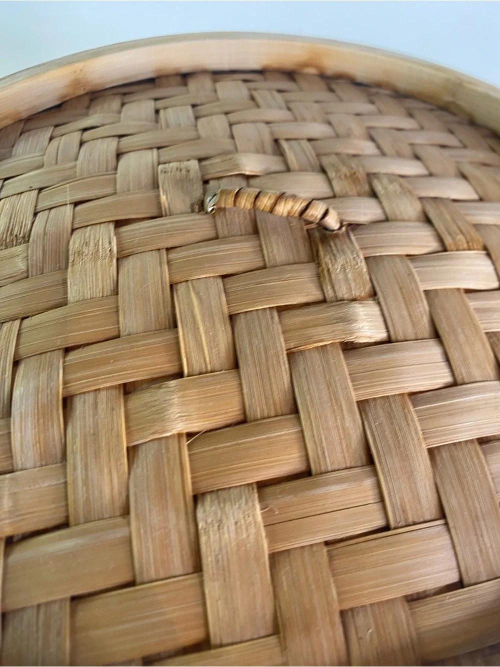 Vintage Covered 2-Tier Bamboo Steamer Basket 9” Diameter